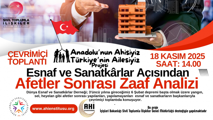 Afetler Sonrası Zaaf Analizi  Çevrimiçi Toplantısı Yapılıyor