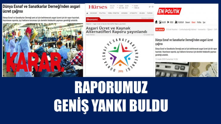 Raporumuz Medyada Geniş Yankı Buldu